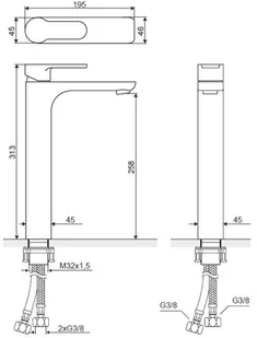 Actima Oxalia AREX.9002CR - Baterie umywalkowe - miniaturka - grafika 4