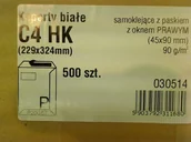 Koperty - Koperty C4 HK białe z oknem prawym op 250 sztuk - miniaturka - grafika 1