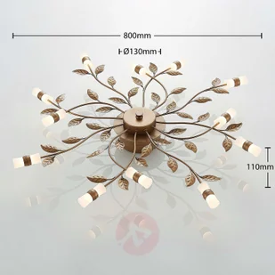 Lindby Bentas lampa sufitowa LED z metalu, brązowa - Lampy sufitowe - miniaturka - grafika 4