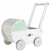 Pchacze - ECOTOYS Drewniany wózek dla lalek pchacz chodzik - miniaturka - grafika 1