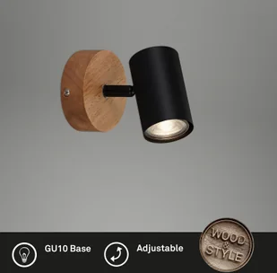 Briloner Wood & Style 2920 spot ścienny, drewniana podstawa - Lampy sufitowe - miniaturka - grafika 4