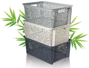 Branq DOSTAWCA Koszyk Bamboo 3 1713 Szary BRA000213 - Pojemniki kuchenne - miniaturka - grafika 2