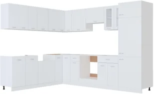 vidaXL vidaXL 14-cz. zestaw szafek kuchennych, biały, płyta wiórowa - Meble kuchenne - miniaturka - grafika 4