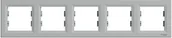 Klawisze i ramki - Schneider Asfora Ramka 5-krotna pozioma aluminium EPH5800561 EPH5800561 - miniaturka - grafika 1