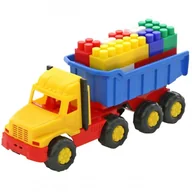 Samochody i pojazdy dla dzieci - POLESIE Poland Samochód z przyczepą z klockami - miniaturka - grafika 1