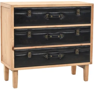 vidaXL Szafka z szufladami, lite drewno jodłowe, 80 x 36 x 75 cm - Komody - miniaturka - grafika 2