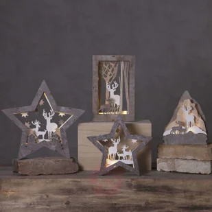 Best Season Gwiazda dekoracyjna LED Fauna z drewna, 24 cm - Oświetlenie świąteczne - miniaturka - grafika 3