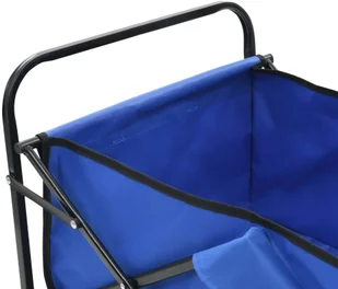 vidaXL Składany wózek ręczny, stalowy, niebieski - Wózki magazynowe - miniaturka - grafika 4