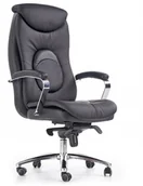 Fotele i krzesła biurowe - Halmar Fotel biurowy eco skóra czarny QUAD do 150 kg ! - miniaturka - grafika 1