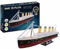 Puzzle - Revell 3D Puzzle Revell 3D Puzzle 00154 to prawdopodobnie najbardziej znany statek, RMS Titanic z oświetleniem LED, odkrywanie świata w 3D, zabawa dla młodych i starszych, kolorowy 00154 - miniaturka - grafika 1