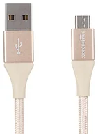 Kable USB - AmazonBasics Double Braided Nylon USB 2.0 A to Micro B Cable, złoto 1,8 m L6LU2022-CS-R - miniaturka - grafika 1