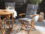 Fotele i krzesła ogrodowe - Beliani Zestaw 2 krzeseł ogrodowych drewnianych z szarymi poduszkami MAUI - miniaturka - grafika 1