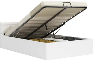 vidaXL Rama łóżka z podnośnikiem i LED, biała, ekoskóra, 180 x 200 cm - Łóżka - miniaturka - grafika 2