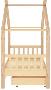 VidaXL Lumarko Łóżko dziecięce z szufladami, lite drewno sosnowe, 90x200 cm 322147 VidaXL - Łóżeczka i kojce - miniaturka - grafika 4