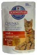 Mokra karma dla kotów - Hills Science Plan Hills Feline Adult Chicken Optimal Care Saszetka 85G - miniaturka - grafika 1