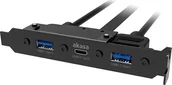 Akcesoria do komputerów stacjonarnych - Akasa Akasa Wspornik I/O 2x USB 3.2 Gen 2 + USB-C AK-CBUB52-50BK  4710679550268 - miniaturka - grafika 1