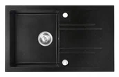 Zlewozmywaki - Ferro MEZZO II zlewozmywak granitowy 1kom. 48/78 GrafitShine DRGM48/78HA DRGM48/78HA - miniaturka - grafika 1