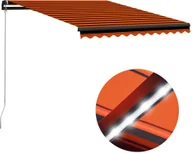 Markizy - VidaXL Lumarko Ręcznie zwijana markiza z LED 350x250 cm, pomarańczowo-brązowa! 3055225 VidaXL - miniaturka - grafika 1