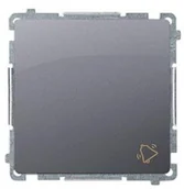 Wyłączniki światła i elektryczne - Kontakt Kontakt_Simon Przycisk dzwonek (moduł) 10AX. 250V. szybkozłącza srebrny mat BMD1.01/43 - miniaturka - grafika 1