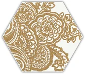 Płytki ceramiczne - Paradyż Shiny Lines Gold Heksagon Inserto B 19,8x17,1 - miniaturka - grafika 1