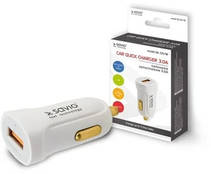 Elmak Ładowarka samochodowa Quick Charge 3.0 Savio SA-05/W 3A, 1xUSB SAVIO SA-05/W - Ładowarki samochodowe - miniaturka - grafika 3