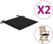 Poduszki ogrodowe - vidaXL Poduszki na krzesła ogrodowe, 2 szt., czarne, 40x40x4 cm - miniaturka - grafika 1