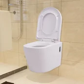 Miski WC - shumee Podwieszana toaleta ceramiczna biała - miniaturka - grafika 1