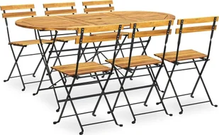 vidaXL 7-cz zestaw składanych mebli ogrodowych lite drewno akacjowe 3058156 - Meble ogrodowe - miniaturka - grafika 16