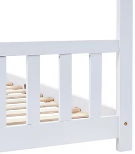 vidaXL Rama łóżka dziecięcego, biała, lite drewno sosnowe, 90 x 200 cm vidaXL - Łóżka dla dzieci i młodzieży - miniaturka - grafika 6