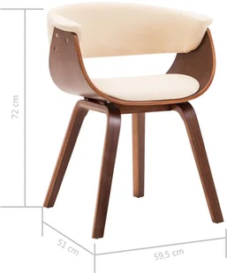 vidaXL Krzesła do jadalni, 4 szt., kremowe, gięte drewno i ekoskóra - Krzesła - miniaturka - grafika 16