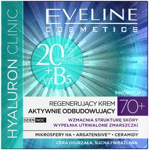 Eveline Hyaluron Clinic 70+ Regenerujący krem do twarzy na dzień i noc 50 ml - Kremy do twarzy - miniaturka - grafika 2