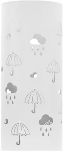 vidaXL Stojak na parasole, wzór w parasole, stalowy, biały - Wieszaki i stojaki - miniaturka - grafika 2