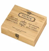 Zestawy do wina - Murrano Elektryczny korkociąg zestaw do wina w skrzynce z nadrukiem dla męża ZDW5-024 - miniaturka - grafika 1