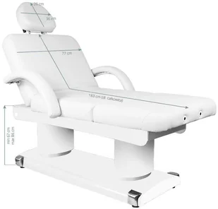 AZZURRO Spa leżanka kosmetyczna azzurro 838a 4 siln. biała podgrzewana P132034 - Fotele kosmetyczne - miniaturka - grafika 3
