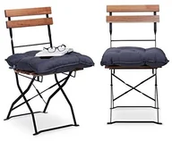 Poduszki ogrodowe - Relaxdays poduszka do siedzenia, 45 x 45 cm, zestaw 2 podkładek na krzesła ogrodowe z taśmą, wygodna tapicerka siedziska do ogrodu i domu, wielokolorowa 10023471_111 - miniaturka - grafika 1