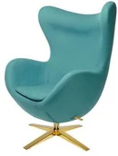 Fotele - MeblujDom Fotel EGG SZEROKI GOLD Turkus HE-066.SH012.G - miniaturka - grafika 1