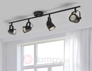 4-punktowa lampa sufitowa LED Leonor, czarno-złoty - Lampy sufitowe - miniaturka - grafika 2