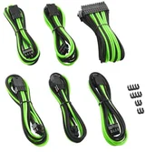 Kable komputerowe i do monitorów - CableMod PRO ModMesh Cable Extension Kit - Black/Light Green CM-PCAB-BKIT-NKKLG-3PK-R - miniaturka - grafika 1