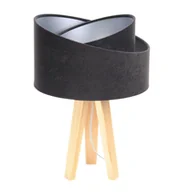 Lampy stojące - ImoLight Lampka stołowa mini-trójnóg sosnowy Awena Czarno-srebrna - miniaturka - grafika 1