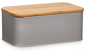 Chlebaki - Zeller Metalowy chlebak z bambusową deską do krojenia szary 2w1 B00WWIQUPC - miniaturka - grafika 1