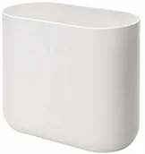 Koszyki łazienkowe - iDesign prosty kosz na śmieci do łazienki lub kuchni, wszechstronny kosz na śmieci o otwartym wzornictwie, mały owalny kosz na śmieci z tworzywa sztucznego, biały - miniaturka - grafika 1