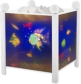 Lampy stojące - Prezent Trousselier tęczowa ryba lampka nocna magiczna latarnia idealny urodzinowy kolor drewna biały animowane obrazy uspokajające światło w zestawie żarówka 12 V, 10 W, wtyczka UE - miniaturka - grafika 1