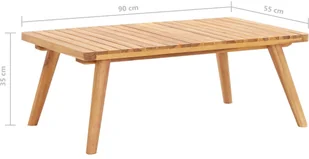 vidaXL Ogrodowy stolik kawowy, 90x55x35 cm, lite drewno akacjowe - Stoły ogrodowe - miniaturka - grafika 6