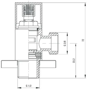 Deante ZAWÓR KĄTOWY KWADRATOWY DO BATERII VFA B62S - Zawory i kraniki - miniaturka - grafika 4