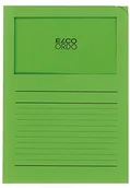 Notesy i bloczki - ELCO Elco Ordo Classico papierowe teczki organizery 220 X 310 MM 120 G/M z nadrukiem i okienkiem 180 X 100 MM błyszczący karton 100 sztuk Zielony 29489.62 - miniaturka - grafika 1