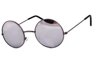 Okulary przeciwsłoneczne - Retro Stylion Lenonki srebrne lustrzanki hippie 447 447 - miniaturka - grafika 1