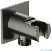 Baterie umywalkowe - Omnires przyłącze kątowe mosiężne z uchwytem na słuchawkę antracyt 8873C/KAT | - miniaturka - grafika 1