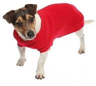 Ubranka dla psów - Croci croci c7074254 pulower z golfem, siviglia Czerwony, 80 cm - miniaturka - grafika 1
