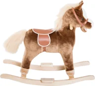 Zabawki na biegunach - Homcom KONIK NA BIEGUNACH PLUSZOWA ZABAWKA BUJANA brązowy - miniaturka - grafika 1