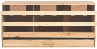 VidaXL Gniazdo dla kur, 3 przegrody, 96x40x45 cm, lite drewno sosnowe - Akcesoria do hodowli zwierząt - miniaturka - grafika 7